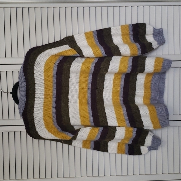 Topshop Multi Stripe Oversized Sweater, Wool Alpaca Blend, Size S - Picture 6 of 9